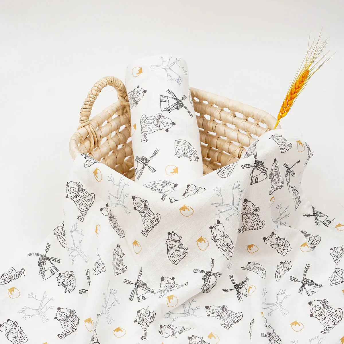 Lange bébé bambou Couverture Ours et Miel