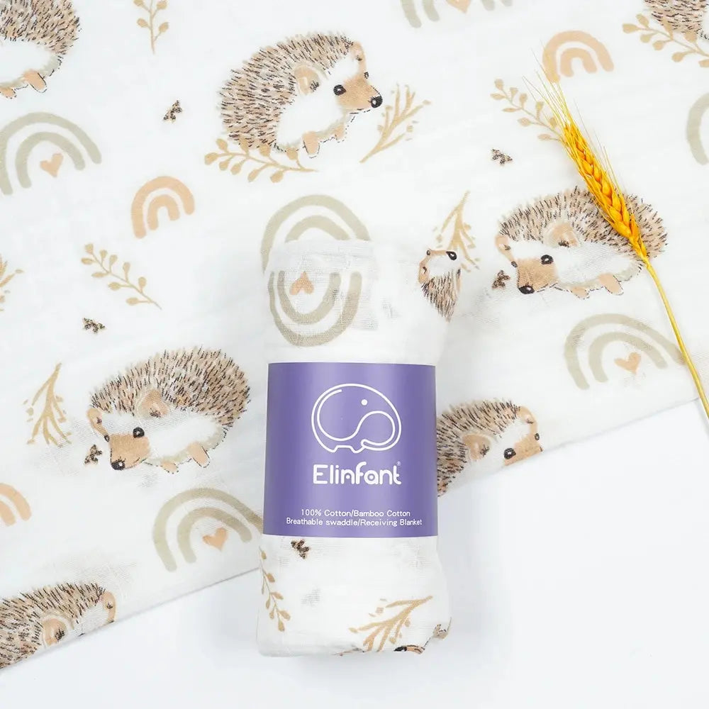 Lange bébé coton 120×110 cm Motif Herisson