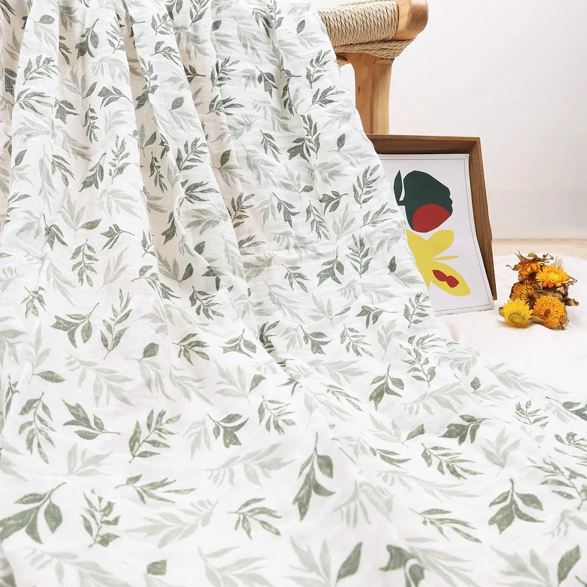 Lange bébé coton 120×110 cm déroulé