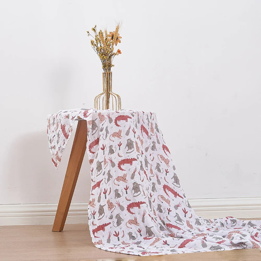 Lange bébé gaze de coton bambou Animaux Savane