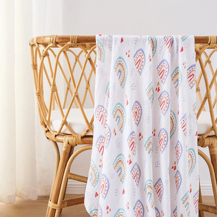 Lange bébé gaze de coton bambou Arc en ciel