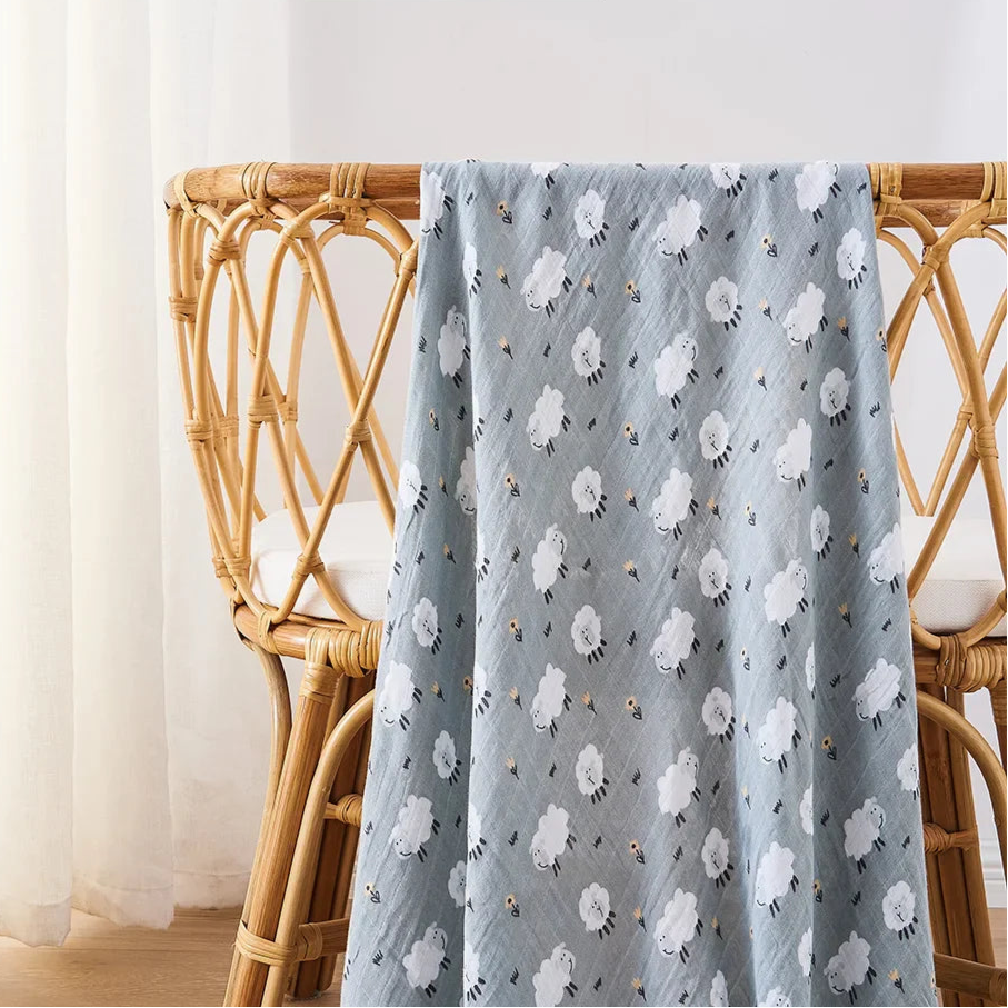 Lange bébé gaze de coton bambou Motif Mouton