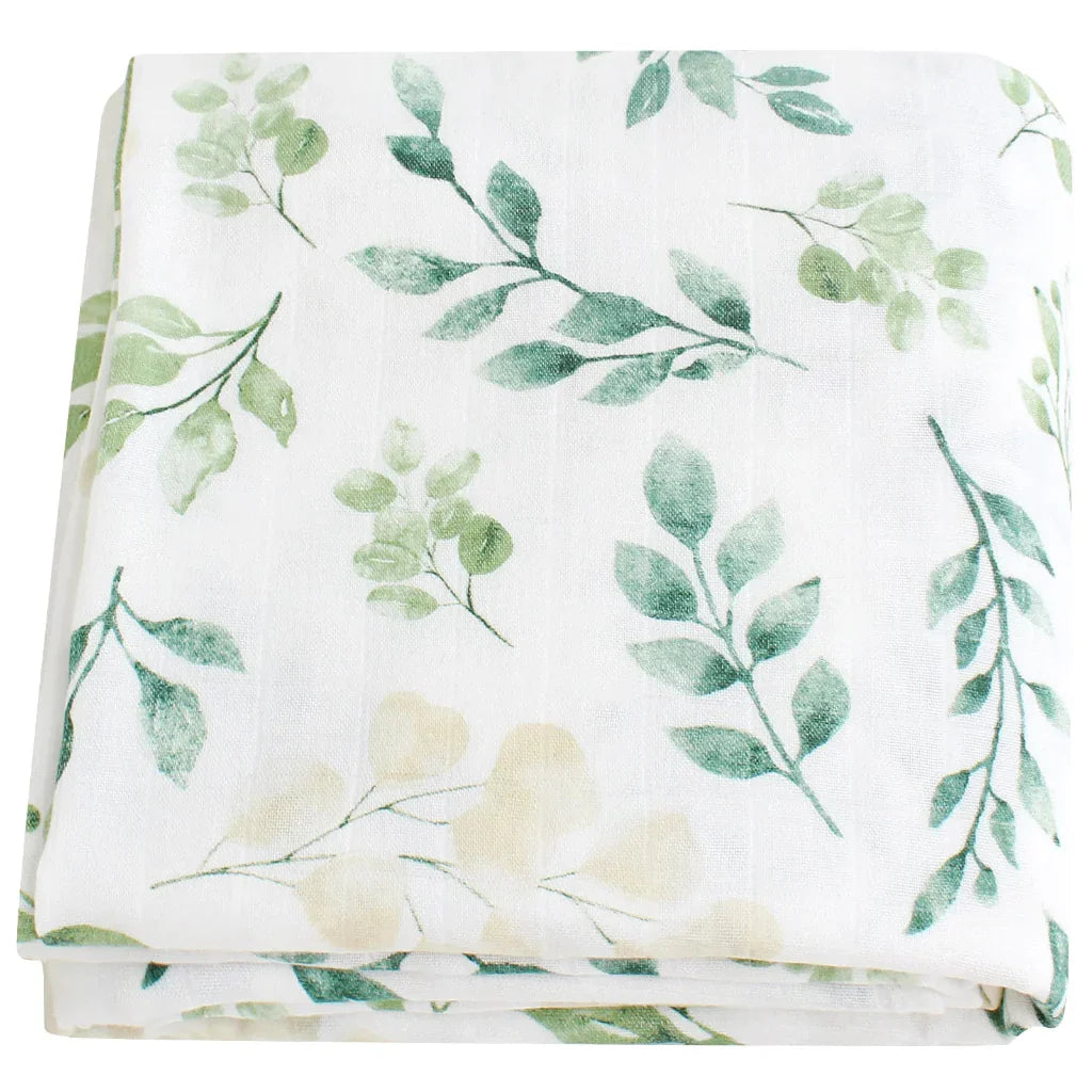 Maxi Lange bébé 120x120cm Modèle fleurs verte