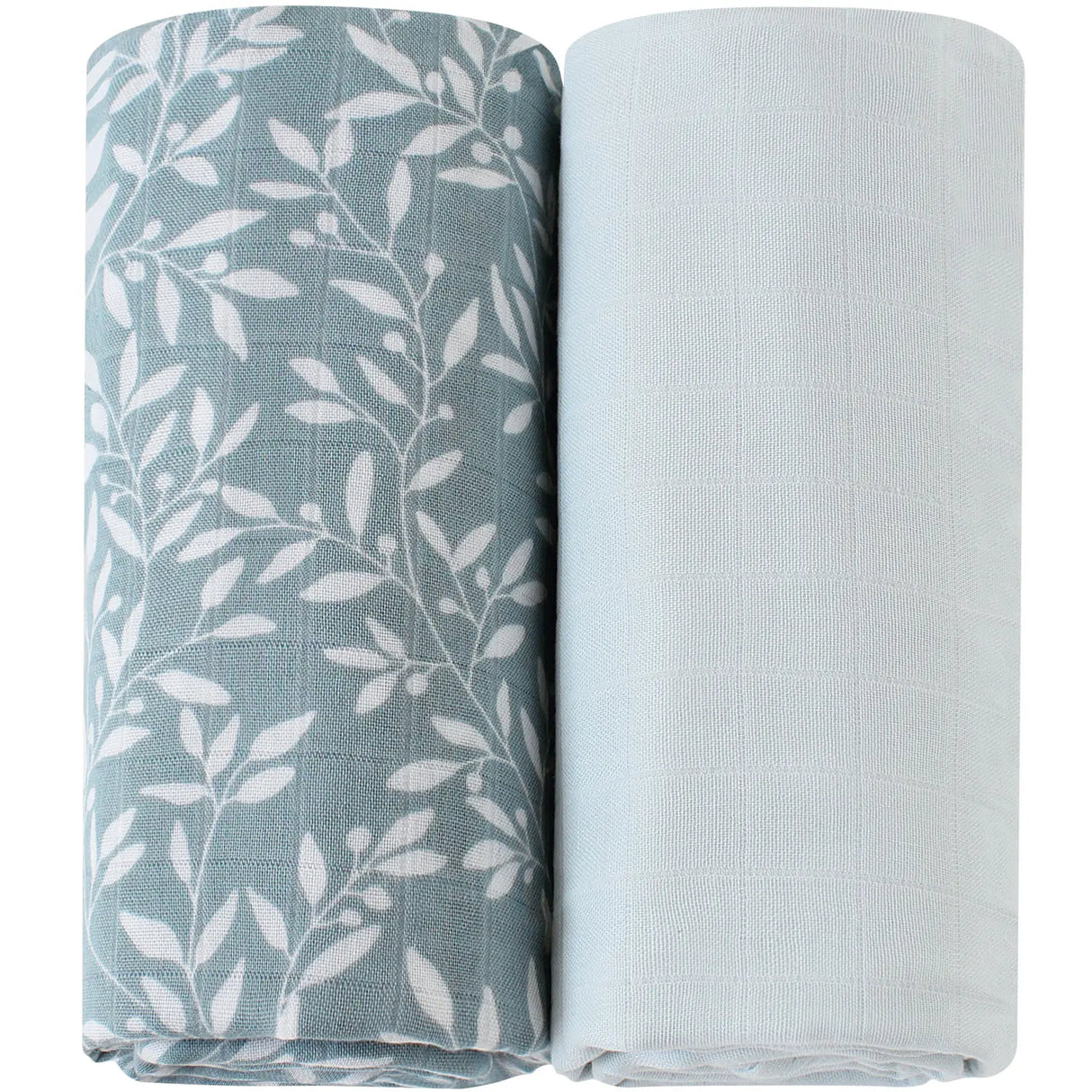 Lot de 2 langes Mousseline Ton Vert Pale