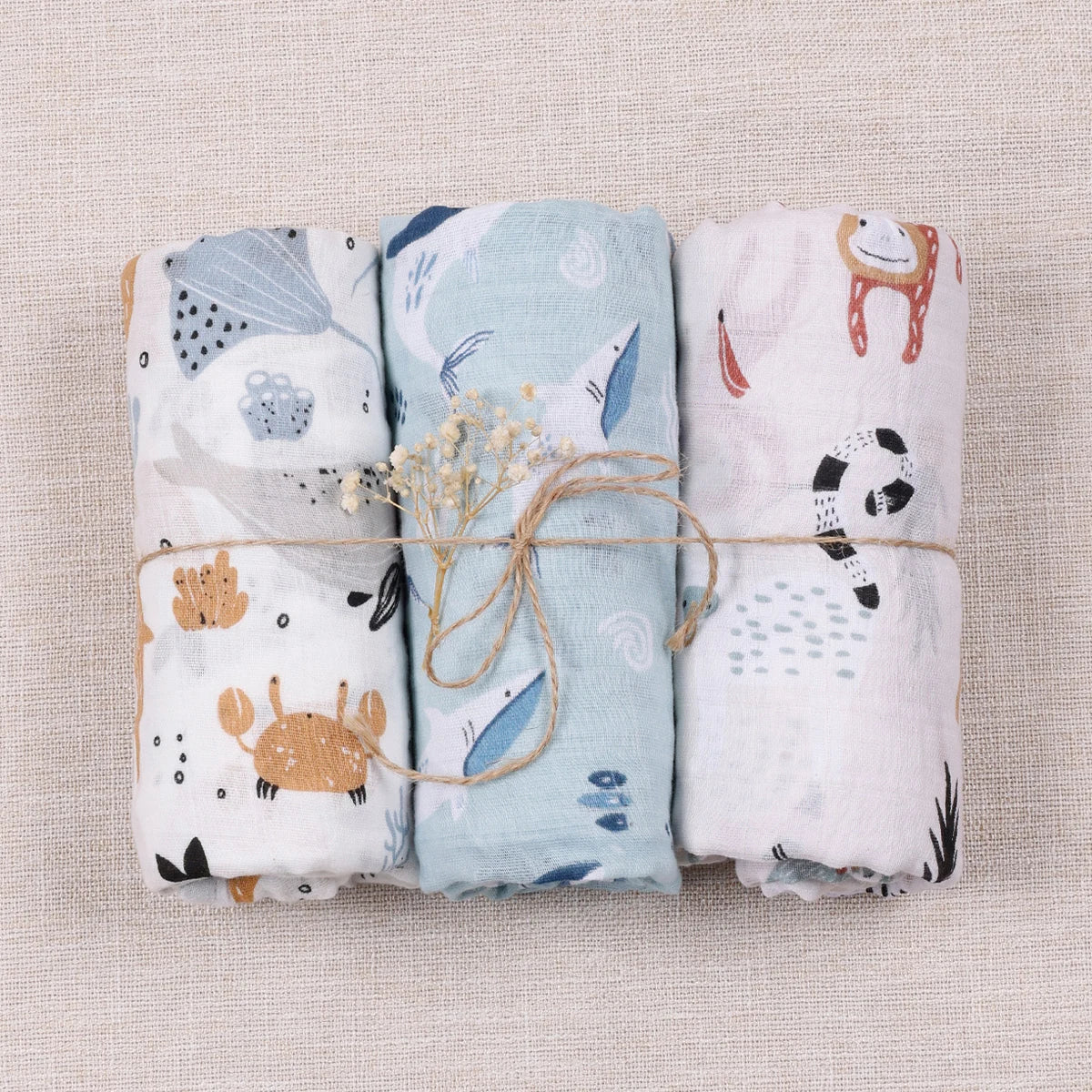 Lot de 3 maxi langes Ton BLanc