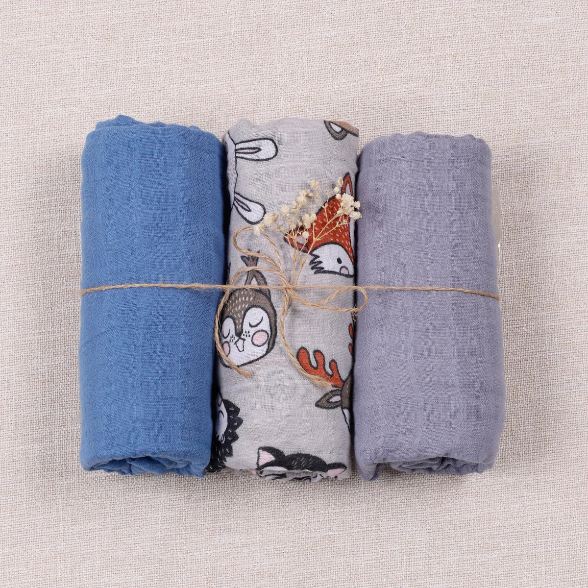 Lot de 3 maxi langes Ton Bleu