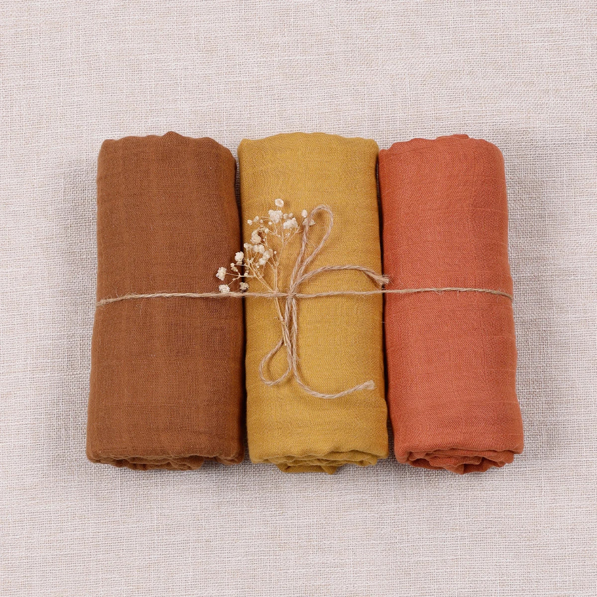 Lot de 3 maxi langes Blanc Ton Marron