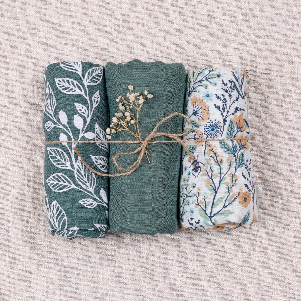 Lot de 3 maxi langes Ton Vert