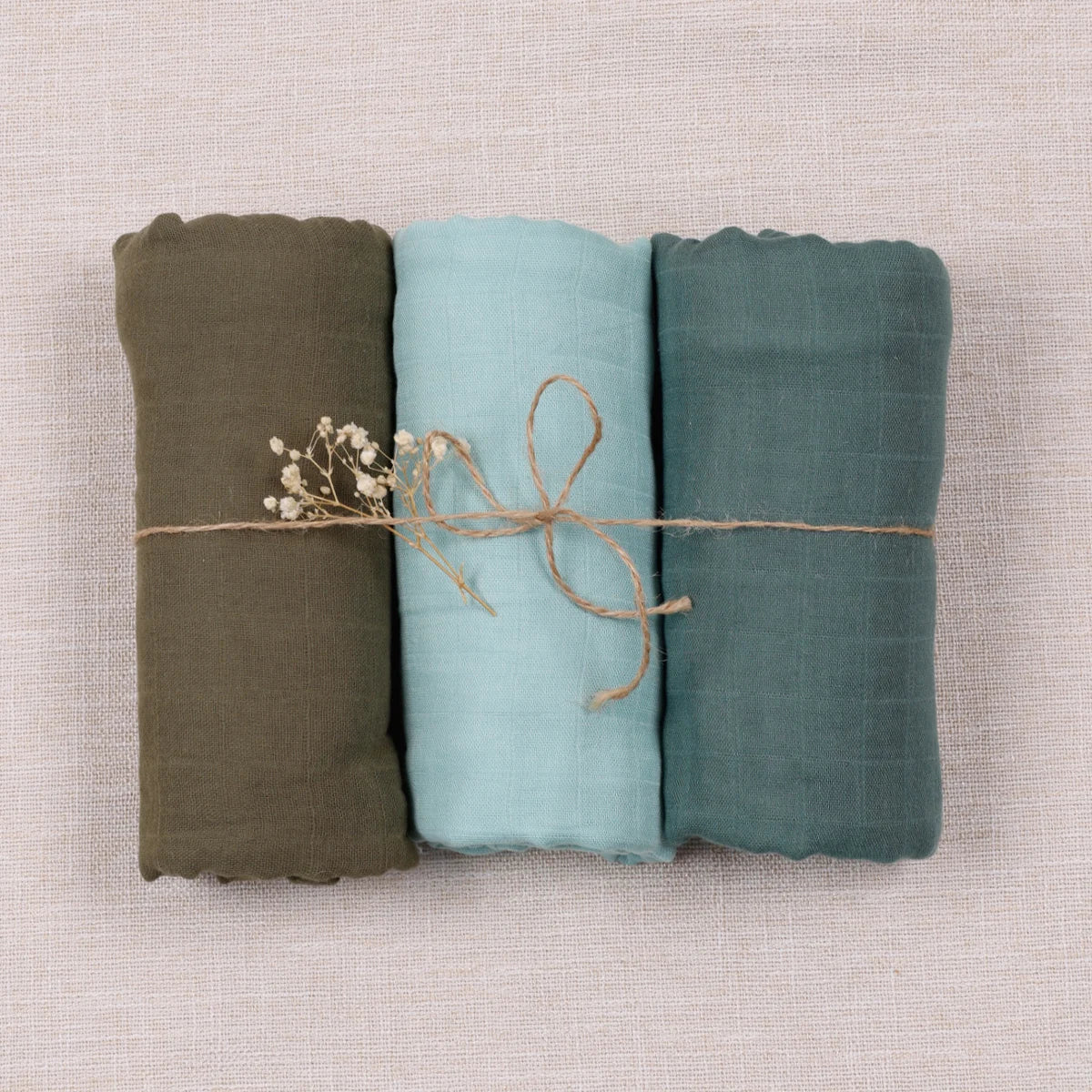 Lot de 3 maxi langes Ton Vert