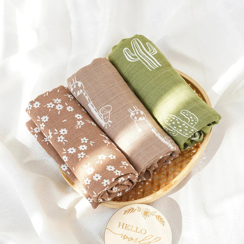 3 langes bébé bambou coton Modèle 1