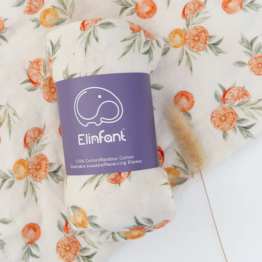 Maxi lange bébé en mousseline clementine