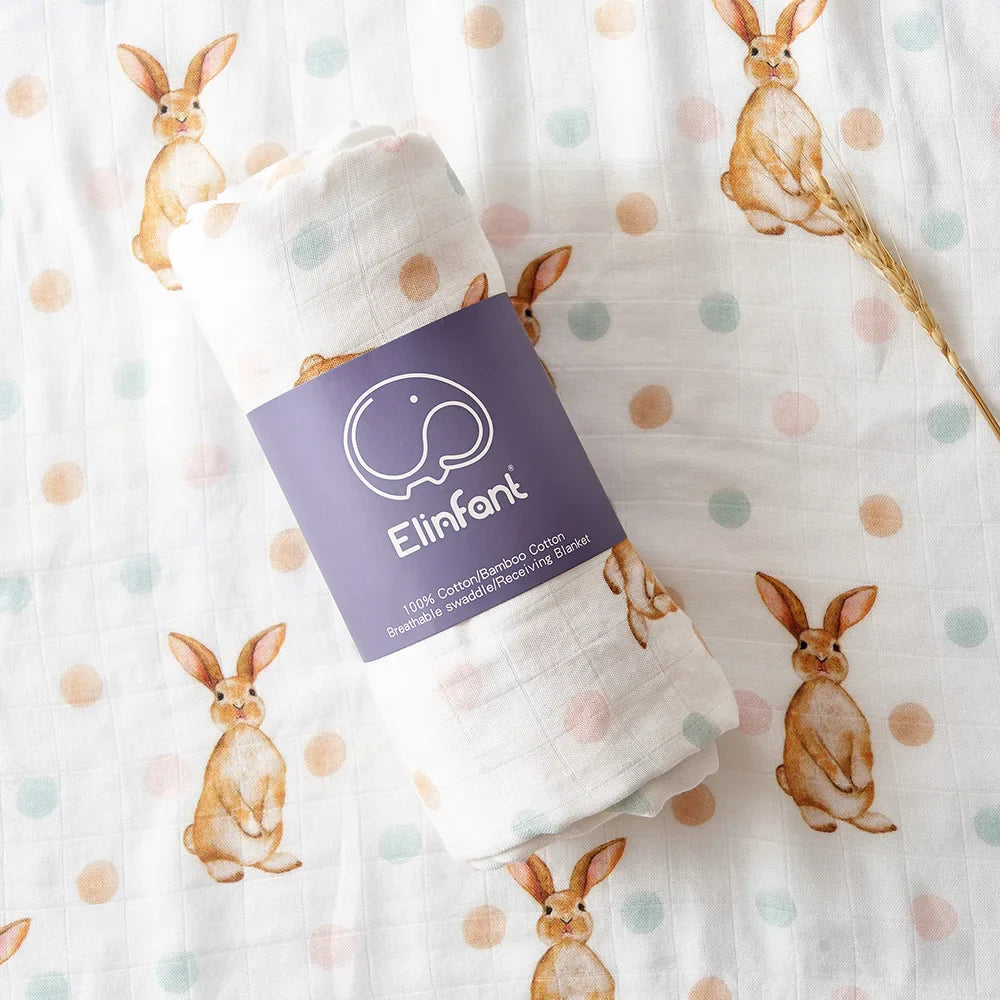 Maxi lange bébé en mousseline Lapin