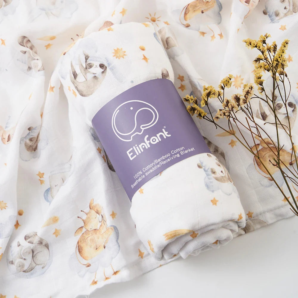 Maxi lange bébé en mousseline animaux dormant