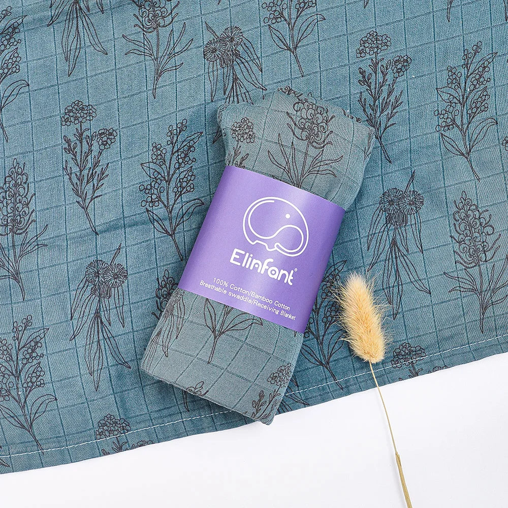 Maxi lange bébé en mousseline plantes