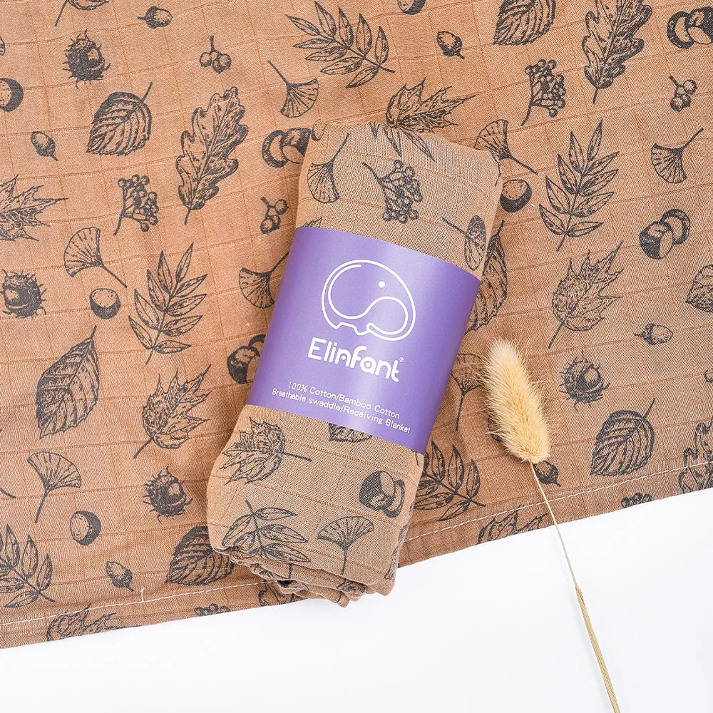 Maxi lange bébé en mousseline plantes de forets