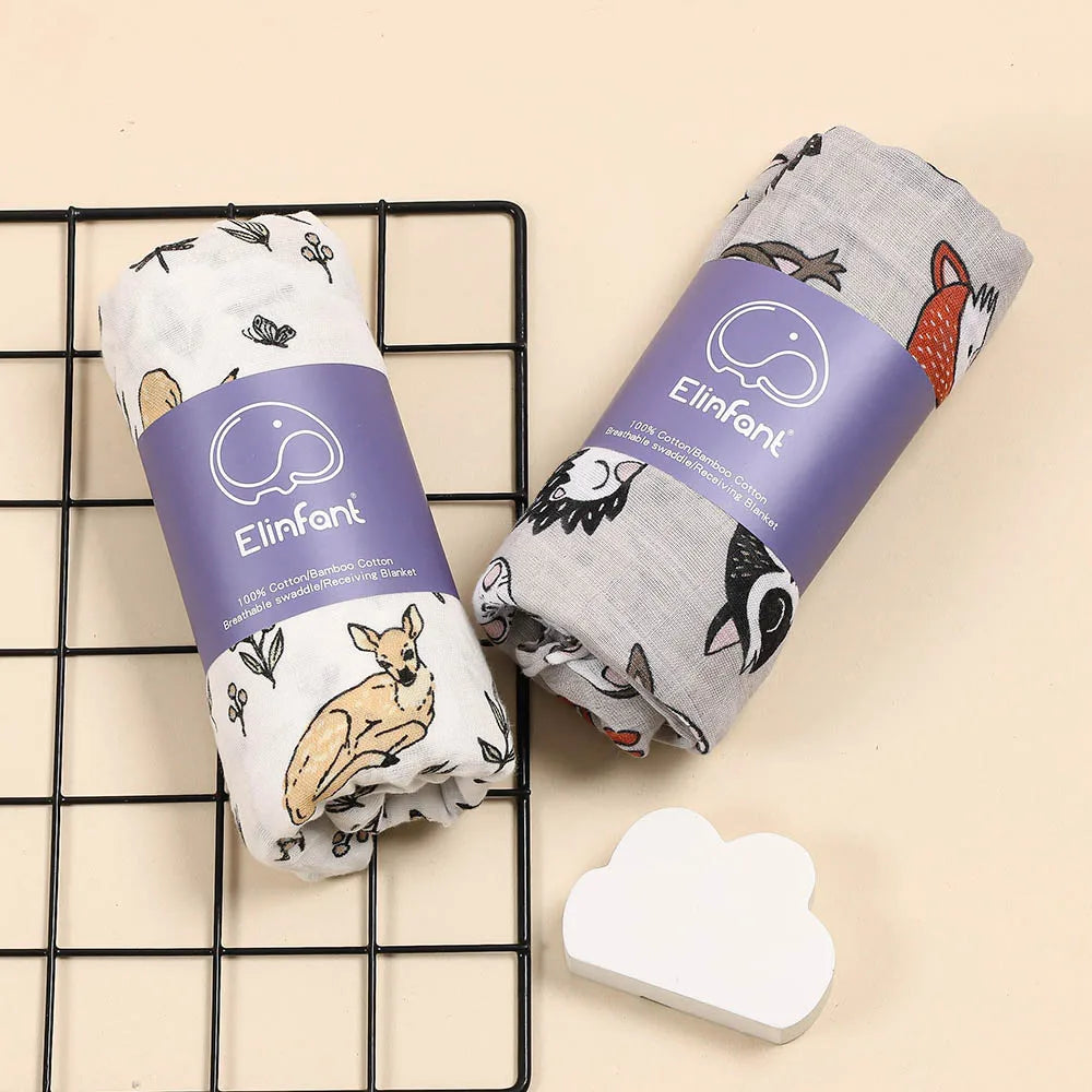 Lange bébé en mousseline de coton animaux