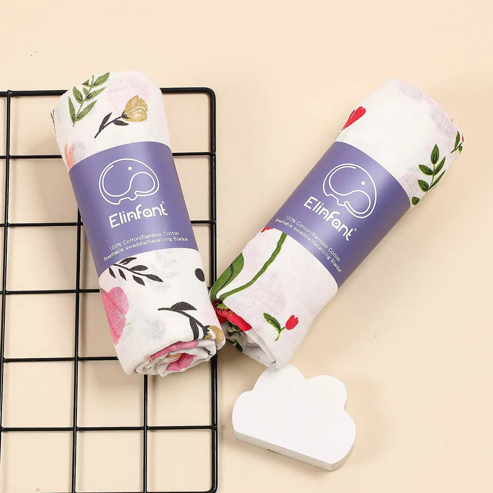 Lange bébé en mousseline de coton motifs Fleurs