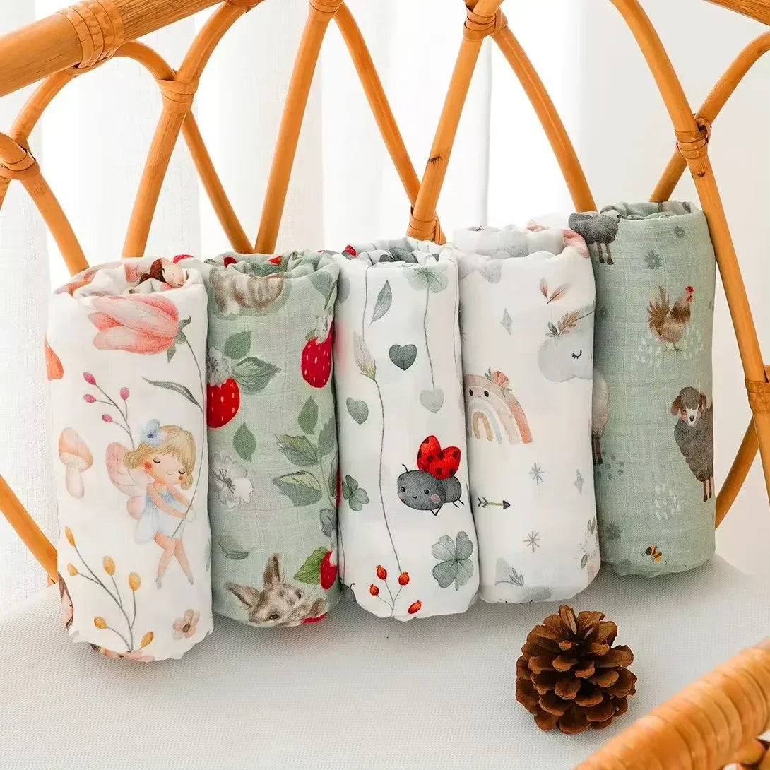 Lot de 5 Langes en gaze de coton