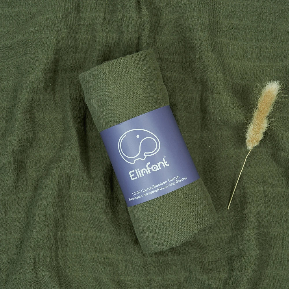 Grand_lange_en_gaze_de_coton Vert Olive