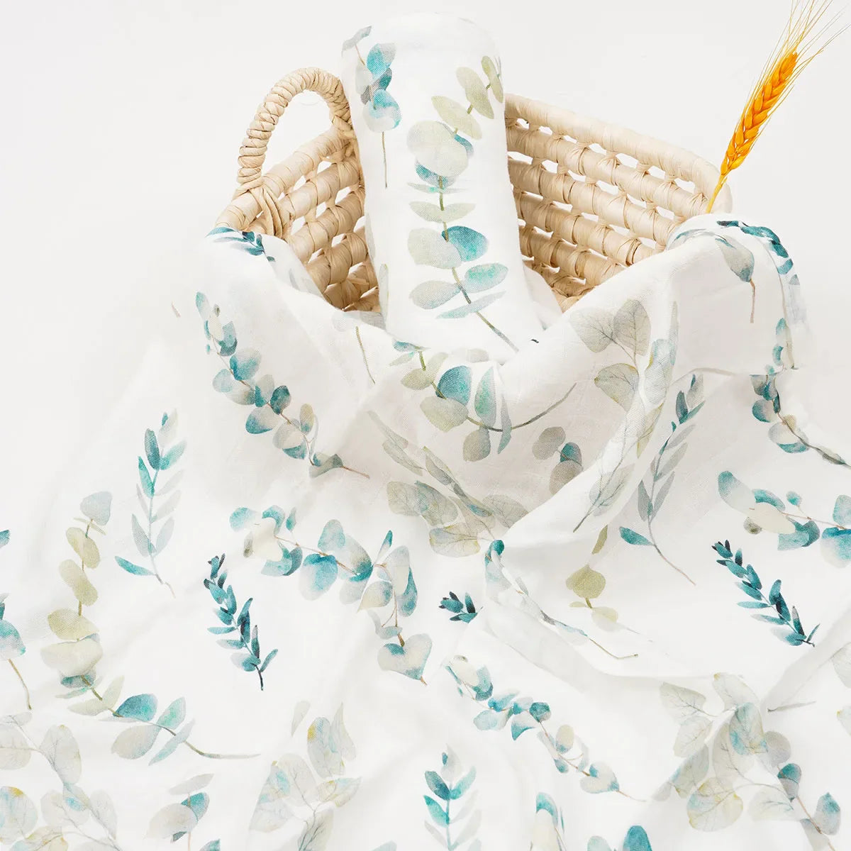 Lange bébé bambou Couverture Blanc et Vert