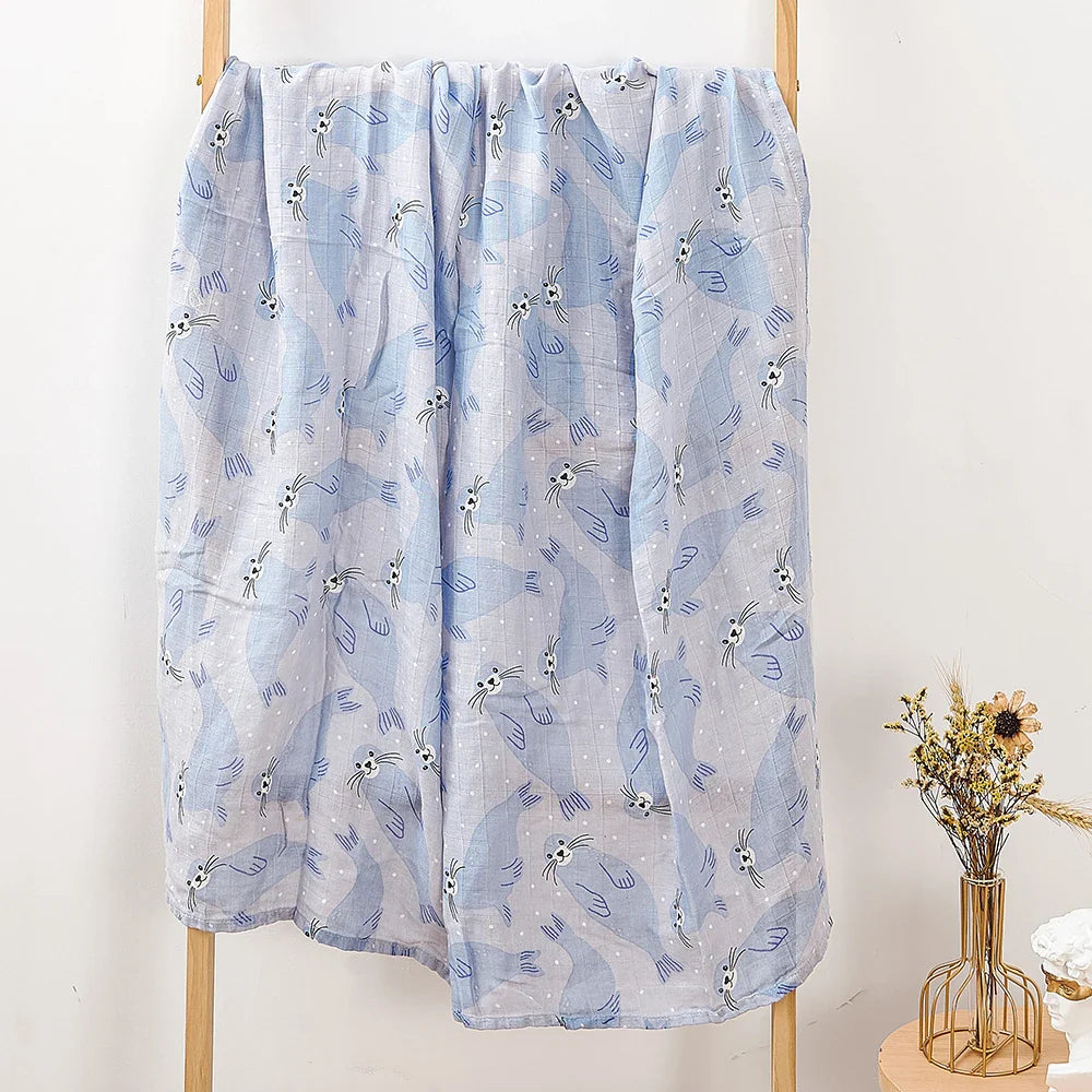 Lange bébé gaze de coton bambou Lion des Mers