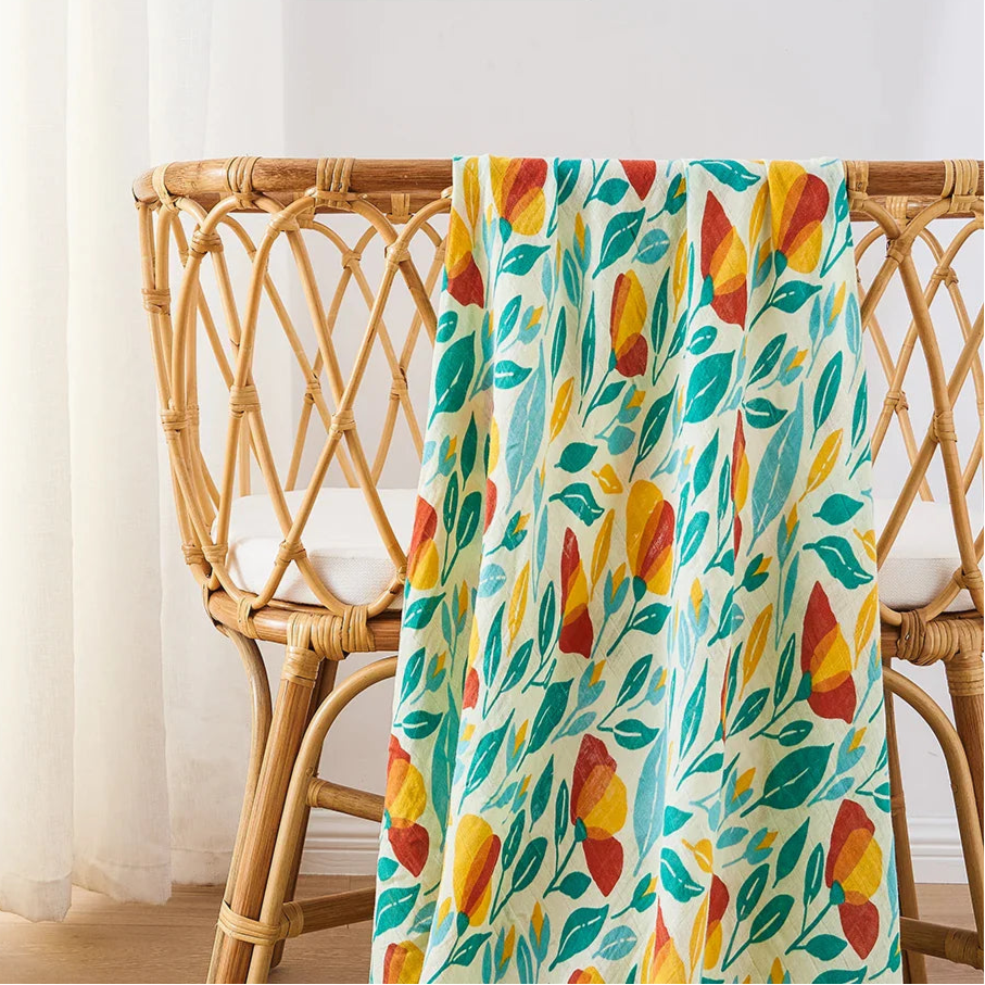 Lange bébé gaze de coton bambou Vert et Jaune