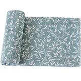 Maxi Lange bébé 120x120cm Modèle vert à fleurs