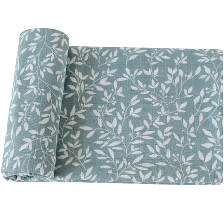 Maxi Lange bébé 120x120cm Modèle vert à fleurs