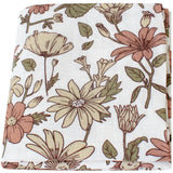 Maxi Lange bébé 120x120cm Modèle fleurs jaunes marron