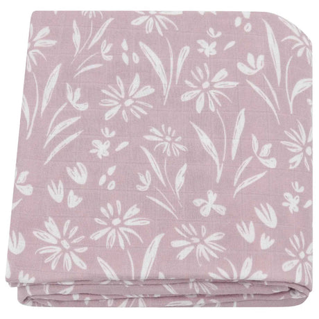 Maxi Lange bébé 120x120cm Modèle FLeuri Rose