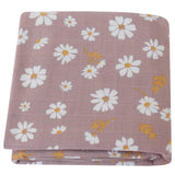 Maxi Lange bébé 120x120cm Modèle marron à fleurs