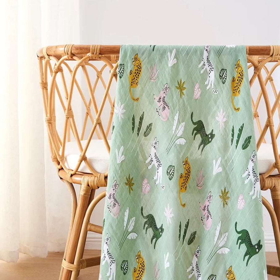 Lange bébé gaze de coton bambou Motif Tigre