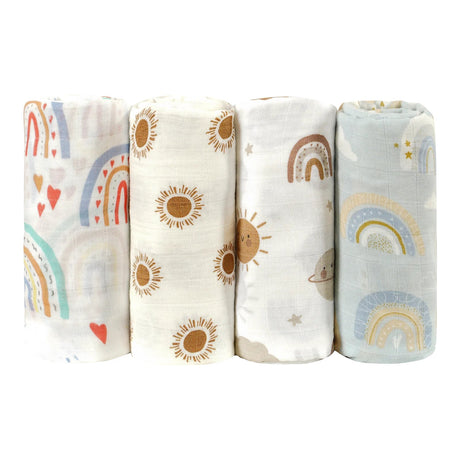 Lot 4 langes bébé Motif Soleil
