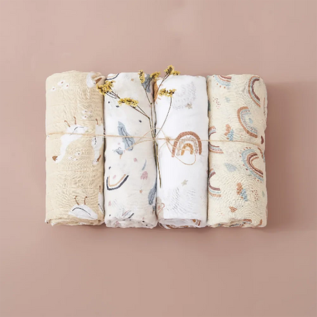 Lot 4 langes bebe enroules couleurs Beige