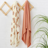 Lot de 2 langes Mousseline  arc en ciel et terracota