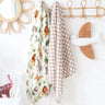 Lot de 2 langes Mousseline Motifs Animaux safari