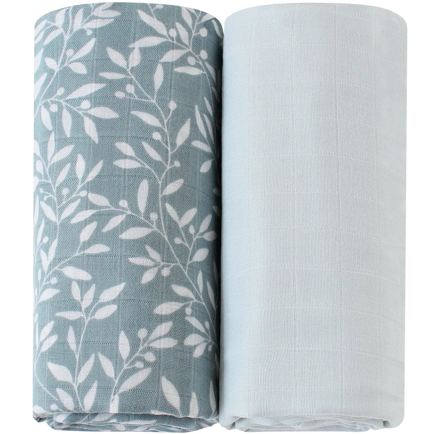 Lot de 2 langes Mousseline  Ton Vert Pale