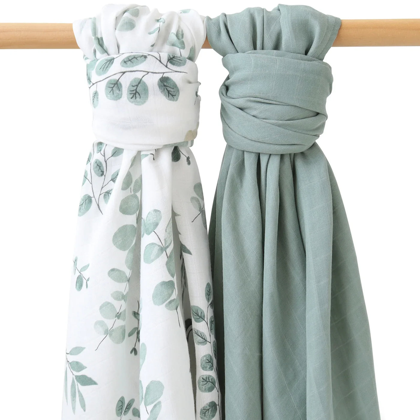 Lot de 2 langes Mousseline  Ton Vert d'eau