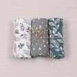 Lot de 3 maxi langes Blanc Gris Vert