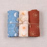 Lot de 3 maxi langes Blanc Gris Vert Bleu Orange Marron