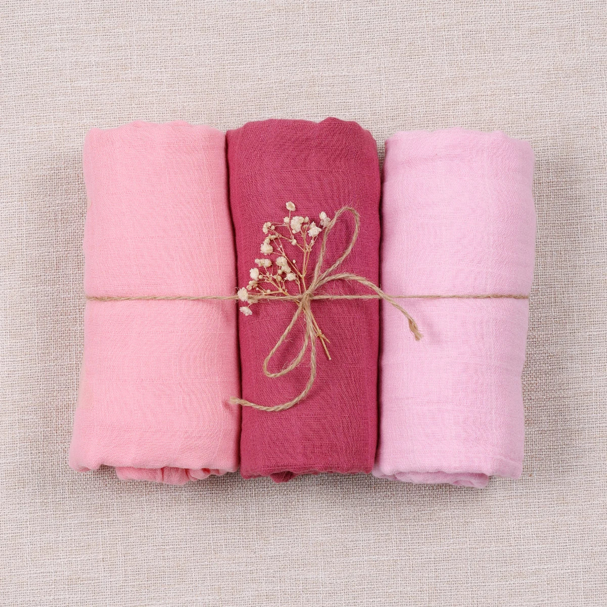 Lot de 3 maxi langes Rose 