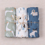 Lot de 3 maxi langes Vert Blanc BLeu