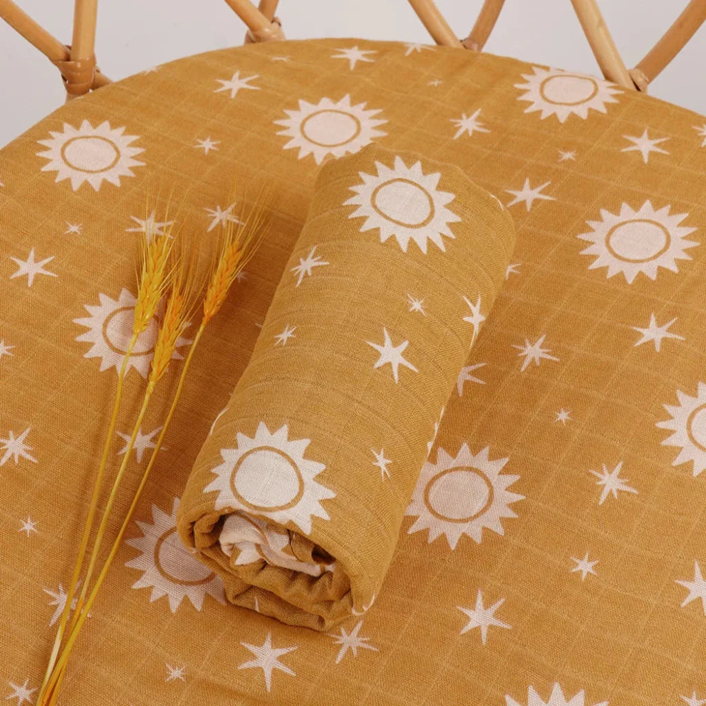  3 langes bébé bambou coton Modèle 1 étalé