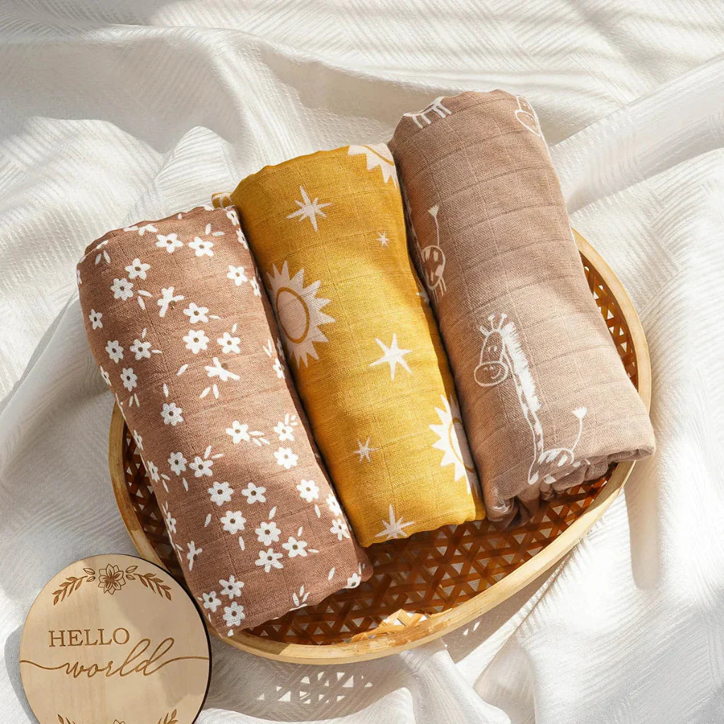  3 langes bébé bambou coton Modèle 1