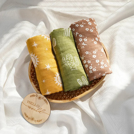  3 langes bébé bambou coton Couverture Modèle 2