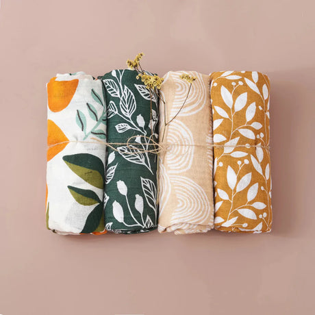 4 langes bambou coton grande taille  Motifs FLeurs